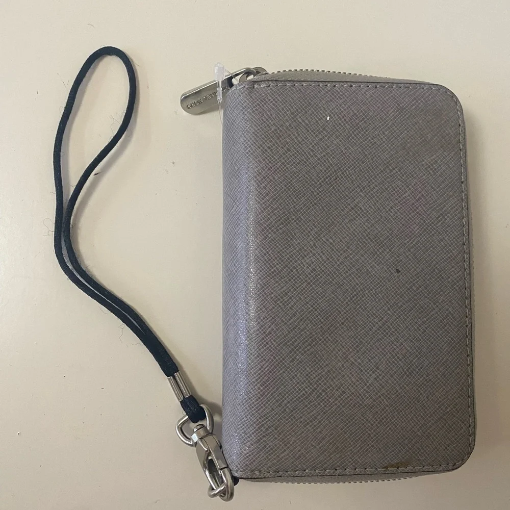 Michael Kors Gray Leather Wristlet Wallet